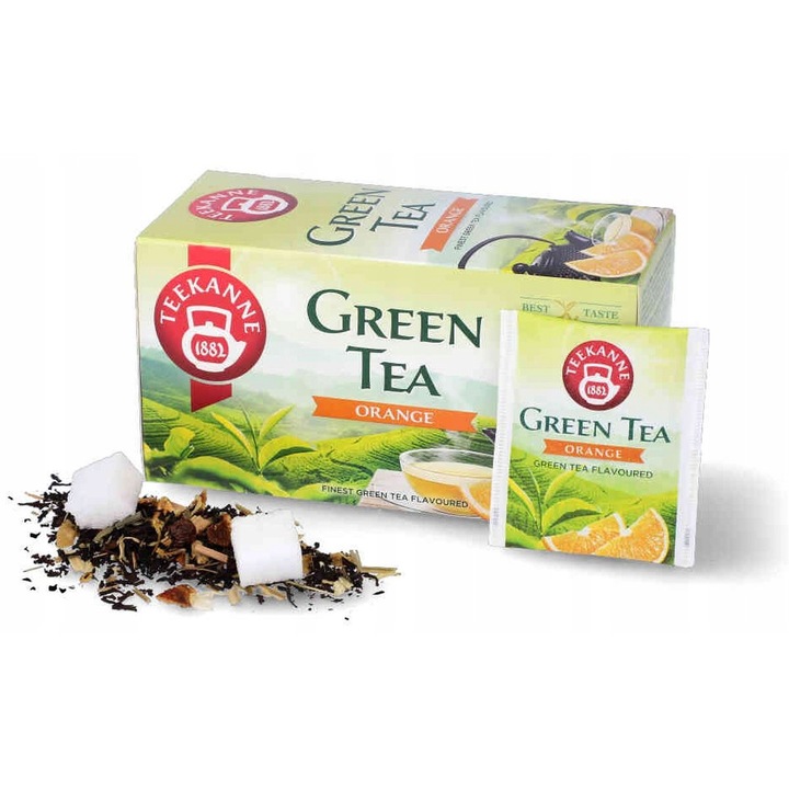 Ceai verde, Teekanne, Portocala, Tip pliculete, Natural, 35 g