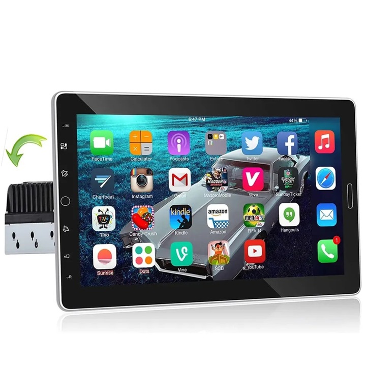 Мултимедия за автомобил ZT, Унивeрсална, Аndroid 13 9", 1DIN FLIP 360" 1GB+16GB