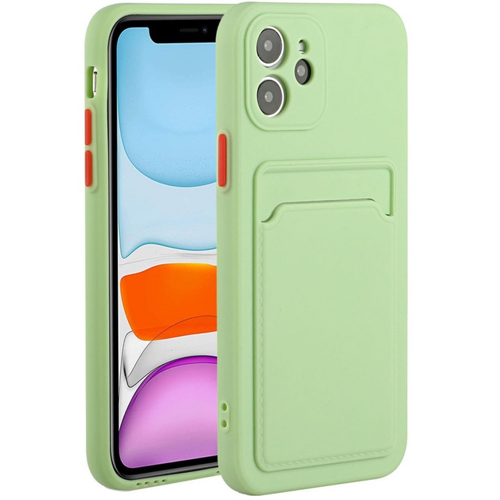 Силиконов кейс, с държач за карти, Huawei Honor Magic 4 Lite / X9 4G / X9 5G / X30, Wooze Card Slot, светло зелен (123707)