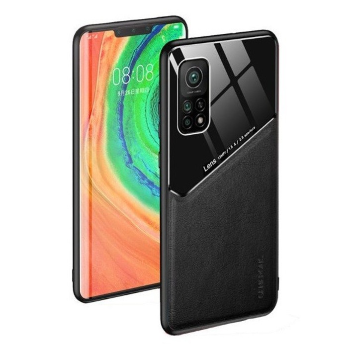 Huawei Honor 30 Lite / 30 Youth, Силиконов калъф, гръб от кожа и плексиглас, средна устойчивост на удар, съвместим с магнитен държач, Wooze Texture, черен (100922)