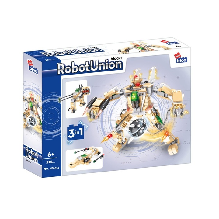 Set 212 piese constructie, Alleblox, 19x23x6 cm, Multicolor