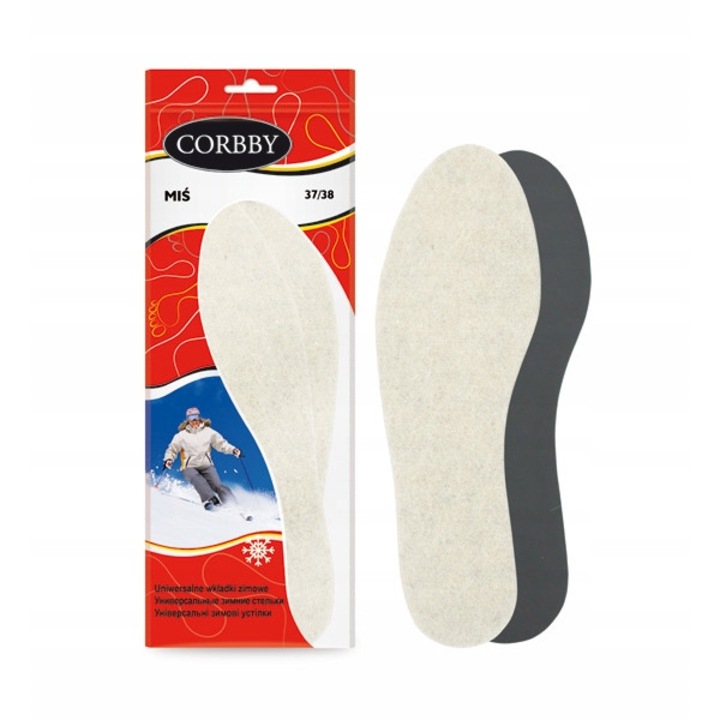 Branturi incaltaminte, Corbby, Lana, Marime 35-36, Alb