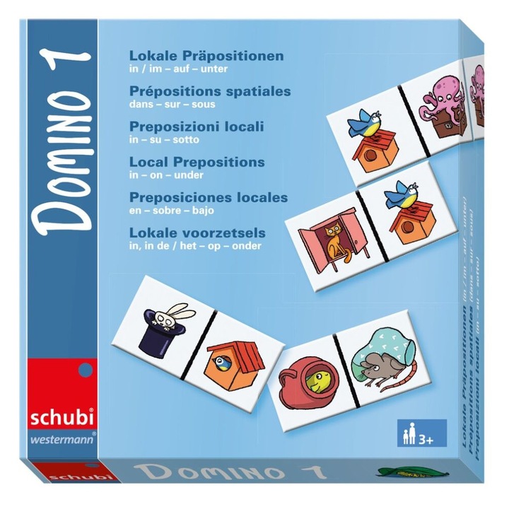 Joc de domino cu prepozitii - in, pe, sub