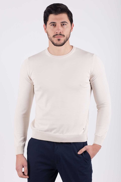 Мъжки пуловер STYLER, модел 35250, Бял, размер XL