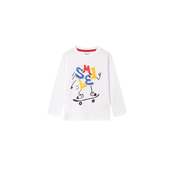 Bluza Newness, baieti, bumbac, alb, 5 ani, 110 cm