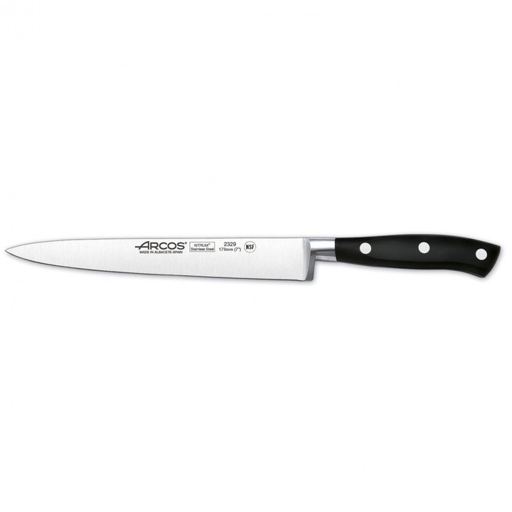 Cutit, Arcos, Inox, 17 cm, Argintiu/Negru