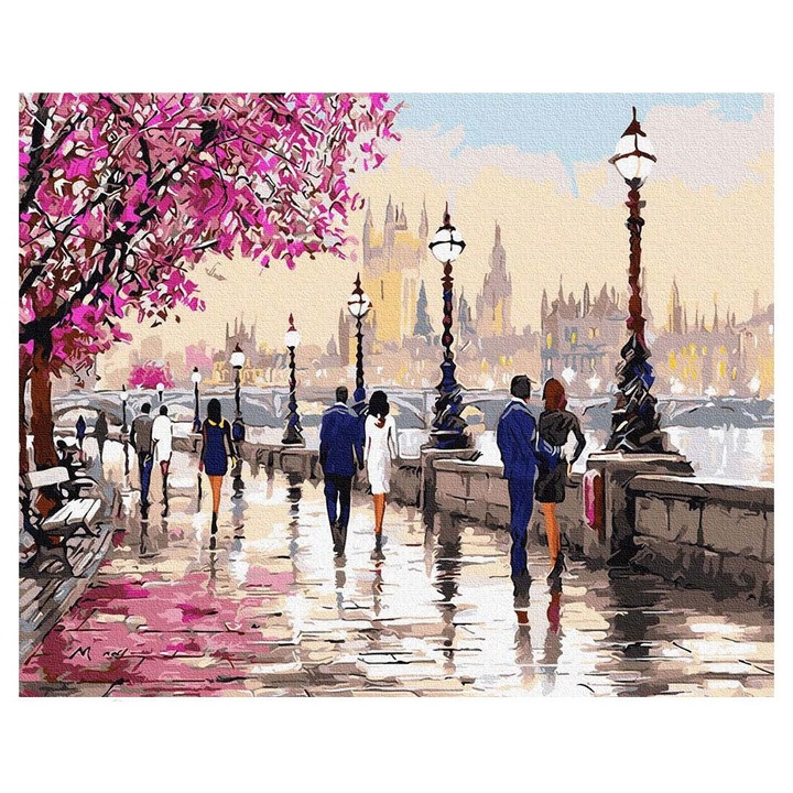 Set pictura dupa numere cu Tamisa, Artnapi, 40 x 50 cm, Multicolor
