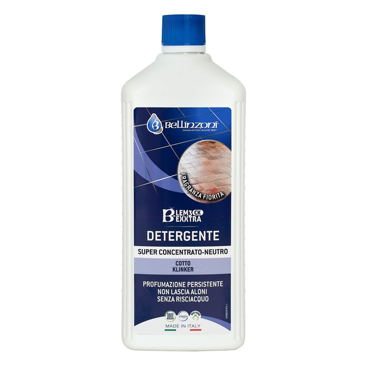 Detergent pentru gresie, cotto, klinker Bellinzoni B-Lem3 Exxtra CK, 1 L, extra concentrat, pH neutru, fara clatire