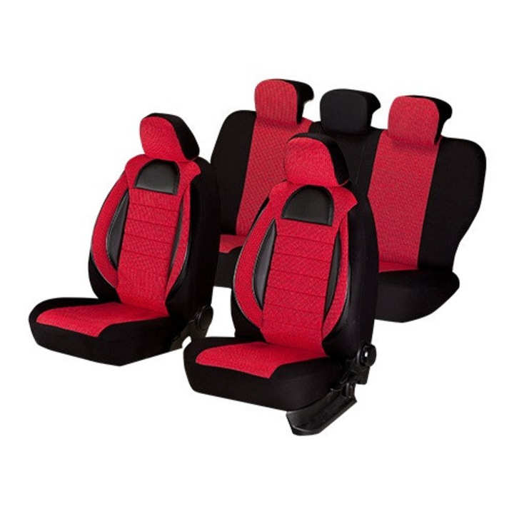 Set Huse Scaun Auto Universale, 11 piese - Racing Rosu