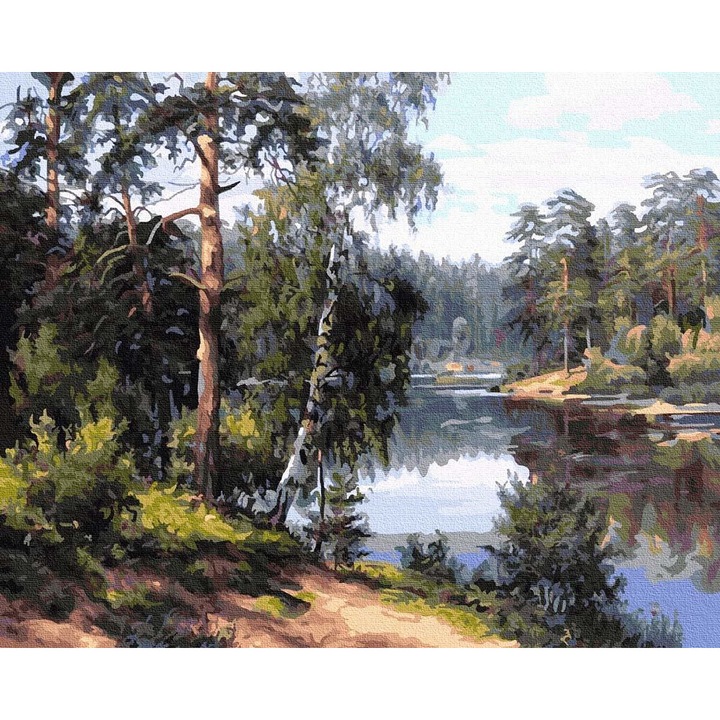 Set pictura dupa numere cu peisaj, Artnapi, 40 x 50 cm, Multicolor