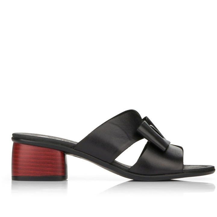 dama, Remonte, Piele, Negru 64440, Rosu/Negru, 41