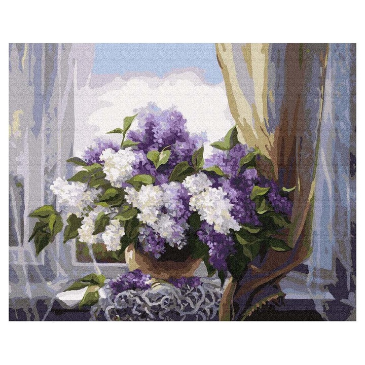 Set pictura dupa numere cu flori, Artnapi, 40 x 50 cm, Multicolor
