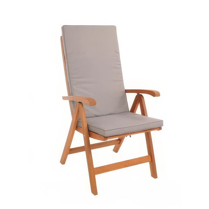 Perna scaun gradina, Rattanland, Poliester, 48x70cm, Gri