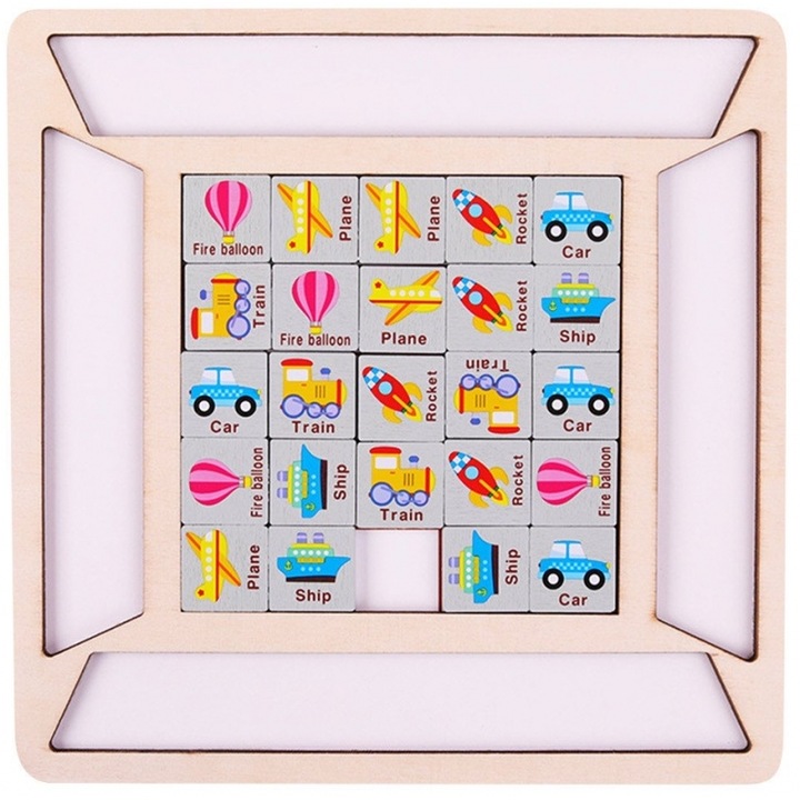 Fa puzzle szétválogatja a párokat közlekedési eszközökkel, 24 db, Avaleea