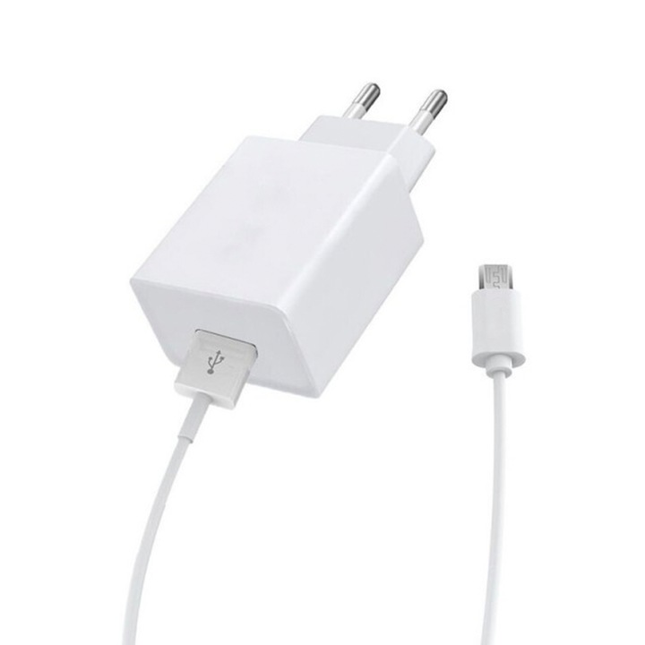 Мрежово зарядно, Micro-USB кабел включен, FONIX EnergyPack, USB-A адаптер, 2A, 10W, 1m, Бял