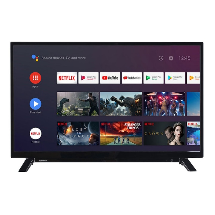 Телевизор Toshiba 32WA2B63DG, Android Smart TV, 1366x768 HD Ready, 32 inch, 80 сm, LED, Черен