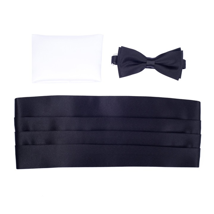 Centura de smoking, papion, buzunare, Pentru Barbati, Negru, Aleszale