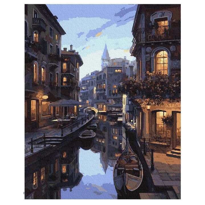 Set pictura dupa numere cu Venetia, Artnapi, 40 x 50 cm, Multicolor