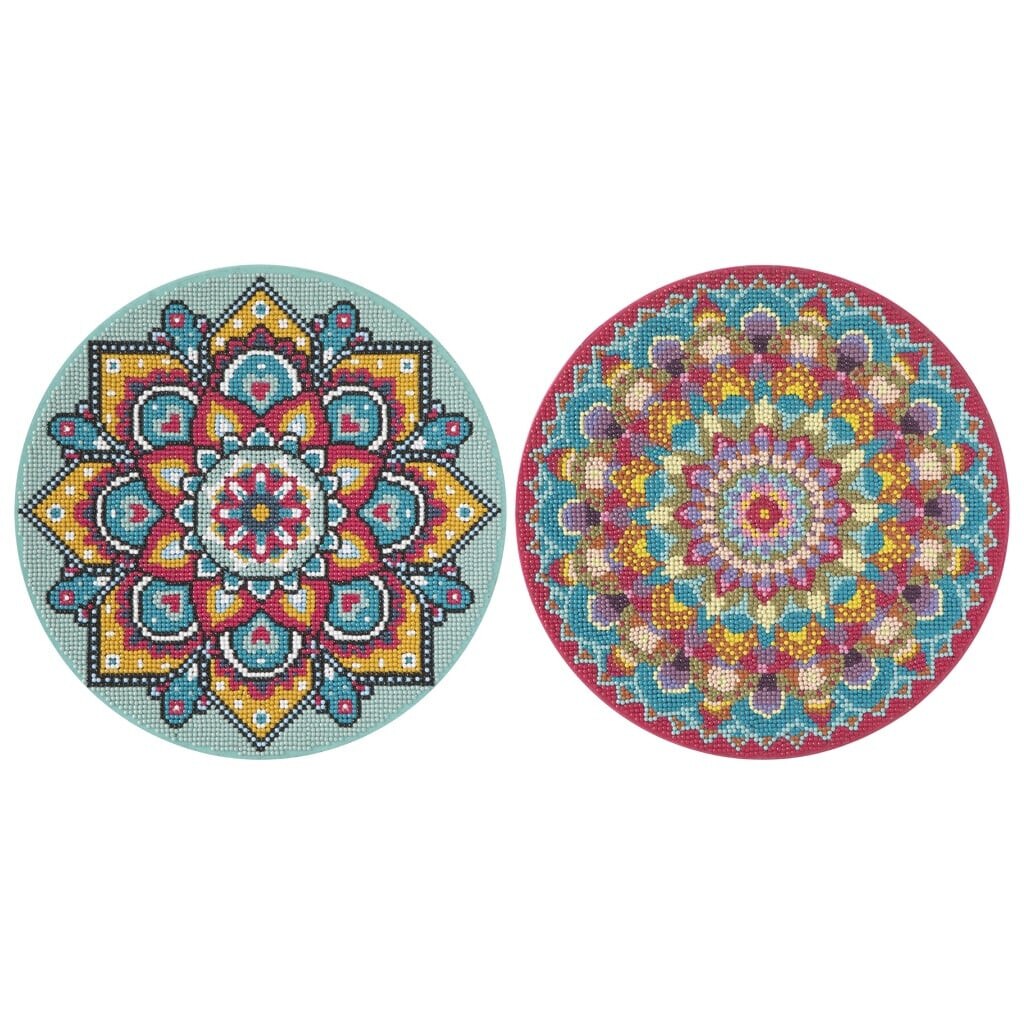 Set creativ cu diamante rotunde pe panza Mandala Diamond