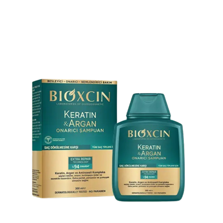 Шампоан за коса Bioxcin, Възстановяващ, С кератин и арган, 300мл