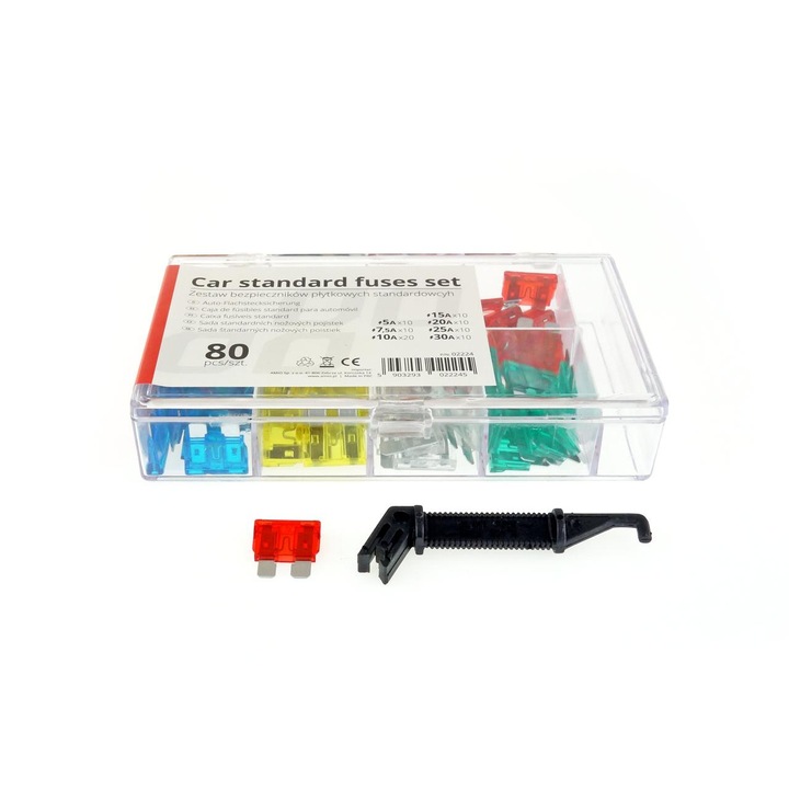 Set 80 sigurante auto Standard 5A-30A cu extractor