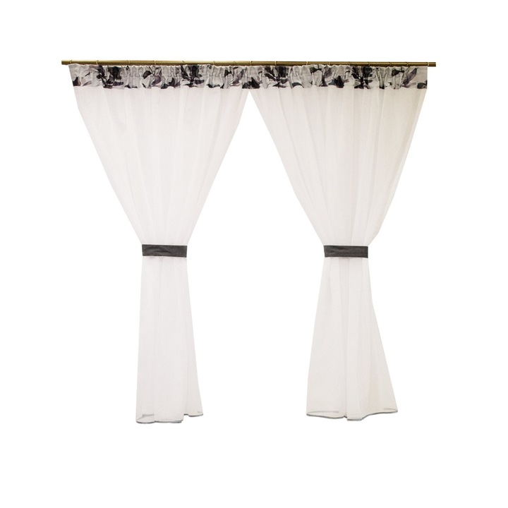 Perdea Velaria alba cu flori, 240x175 cm