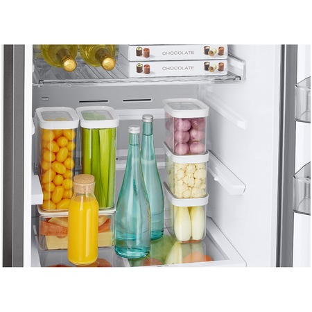 Combina frigorifica Samsung RB38C7B6AB1/EF, Bespoke, 387 l, Clasa A, Total No Frost, Twin&Metal Cooling, Compresor Digital Inverter, WiFi, AI Energy, Smart Control, H 203 cm, Dark Inox