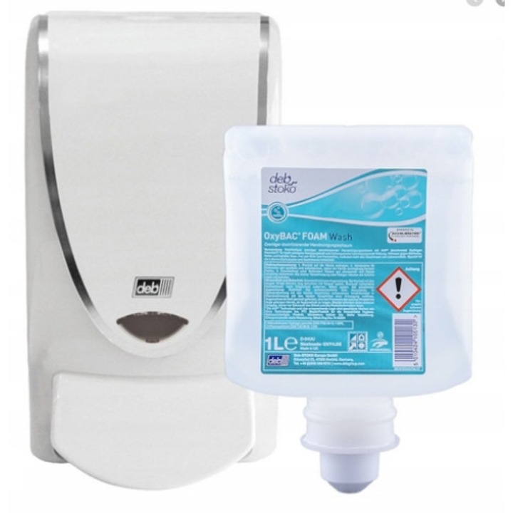 Set sapun antibacterian si dispenser Deb Stoko, OxyBAC, 1L