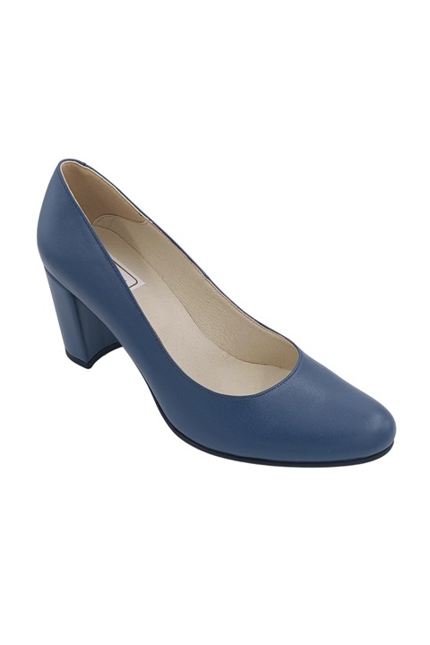 Дамски обувки, естествена кожа, ток, SandAli,, Син