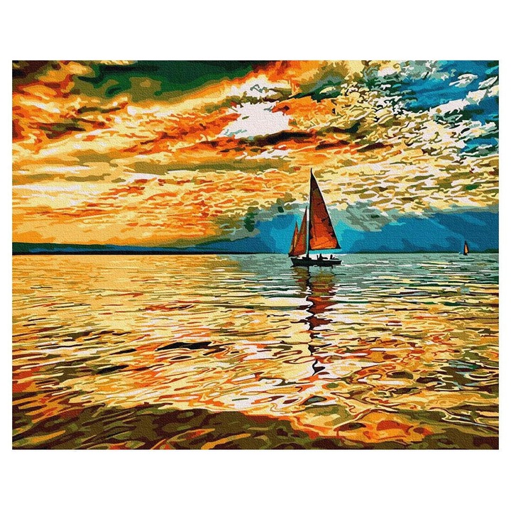 Set pictura dupa numere cu peisaj, Artnapi, 40 x 50 cm, Multicolor