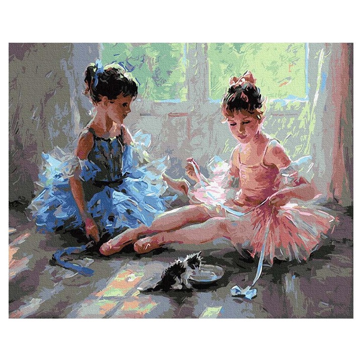 Set pictura dupa numere cu belerine, Artnapi, 40 x 50 cm, Multicolor