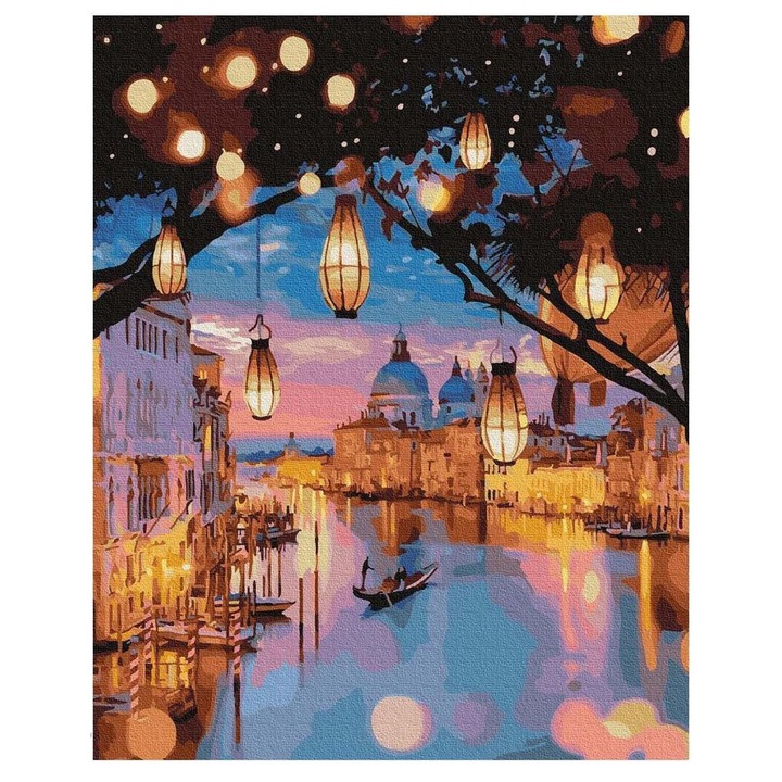 Set pictura dupa numere cu Venetia, Artnapi, 40 x 50 cm, Multicolor