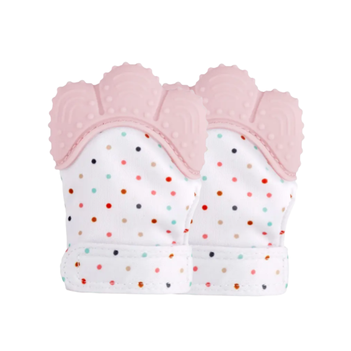 Set 2 Manusi silicon dentitie bebelusi, BPA free, roz
