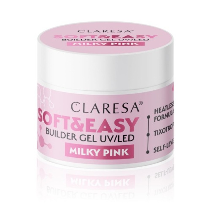 Gel de constructie, Claresa, Nuanta Milky Pink, 90g
