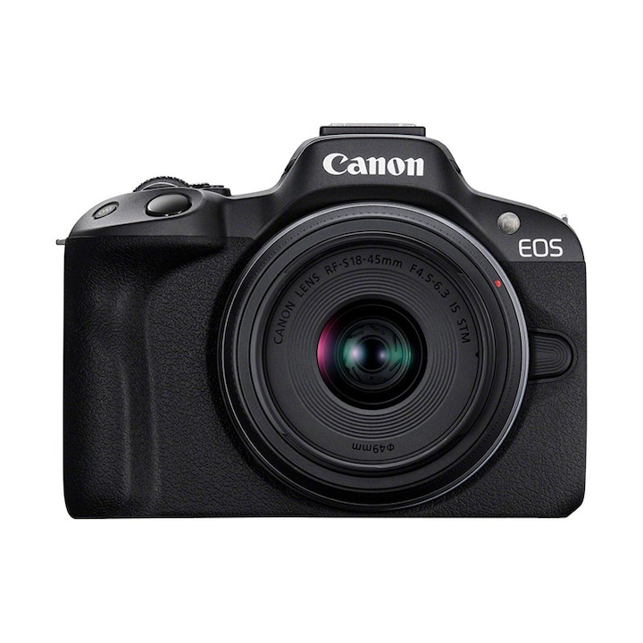 Canon EOS R50 MILC fényképezőgép + RF-S 18-45mm IS STM objektív, fekete