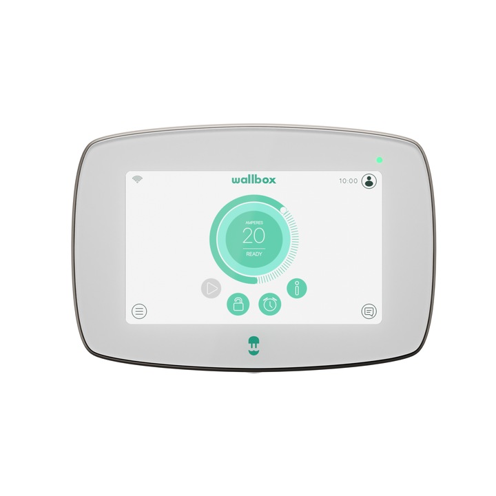 Зарядна станция за електрически автомобили Wallbox Commander 2 22kW, 5м Кабел тип 2, Бял/Черен