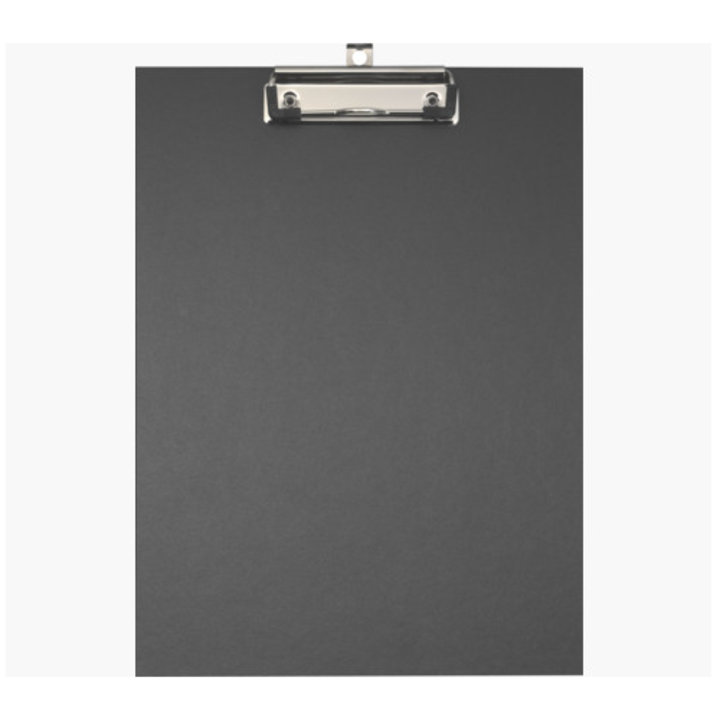 Clipboard Exacompta Economy, Carton rigid acoperit cu hartie colorata, Certificare FCS, Eticheta Blue Angel, A4, 85 coli, Negru