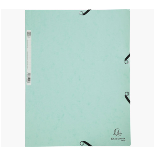 Dosar cu elastic Exacompta Aquarel, carton Pressboard 400g, 3 clape, A4, Certificare FSC, 250 coli, Verde pastel