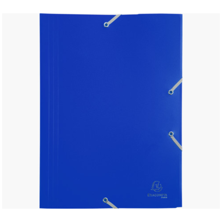 Dosar cu elastic Exacompta Economy, PP reciclat, 3 clape, A4, 150 coli, Albastru