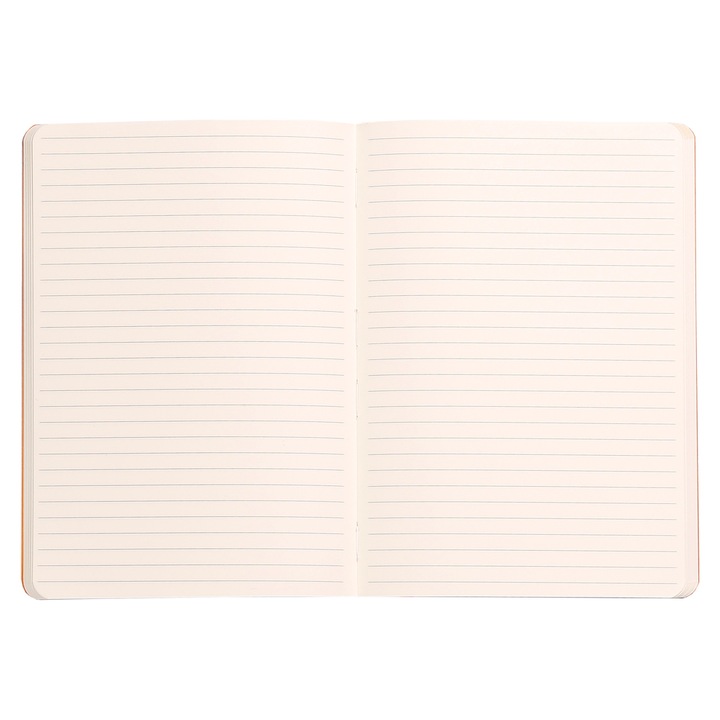 Notebook coperta moale din piele artificiala A5 Clairefontaine Rhodia, Certificare PEFC, 160 pagini dictando 90 g/mp, Semn de carte, Buzunar interior, Inchidere cu elastic, Lila