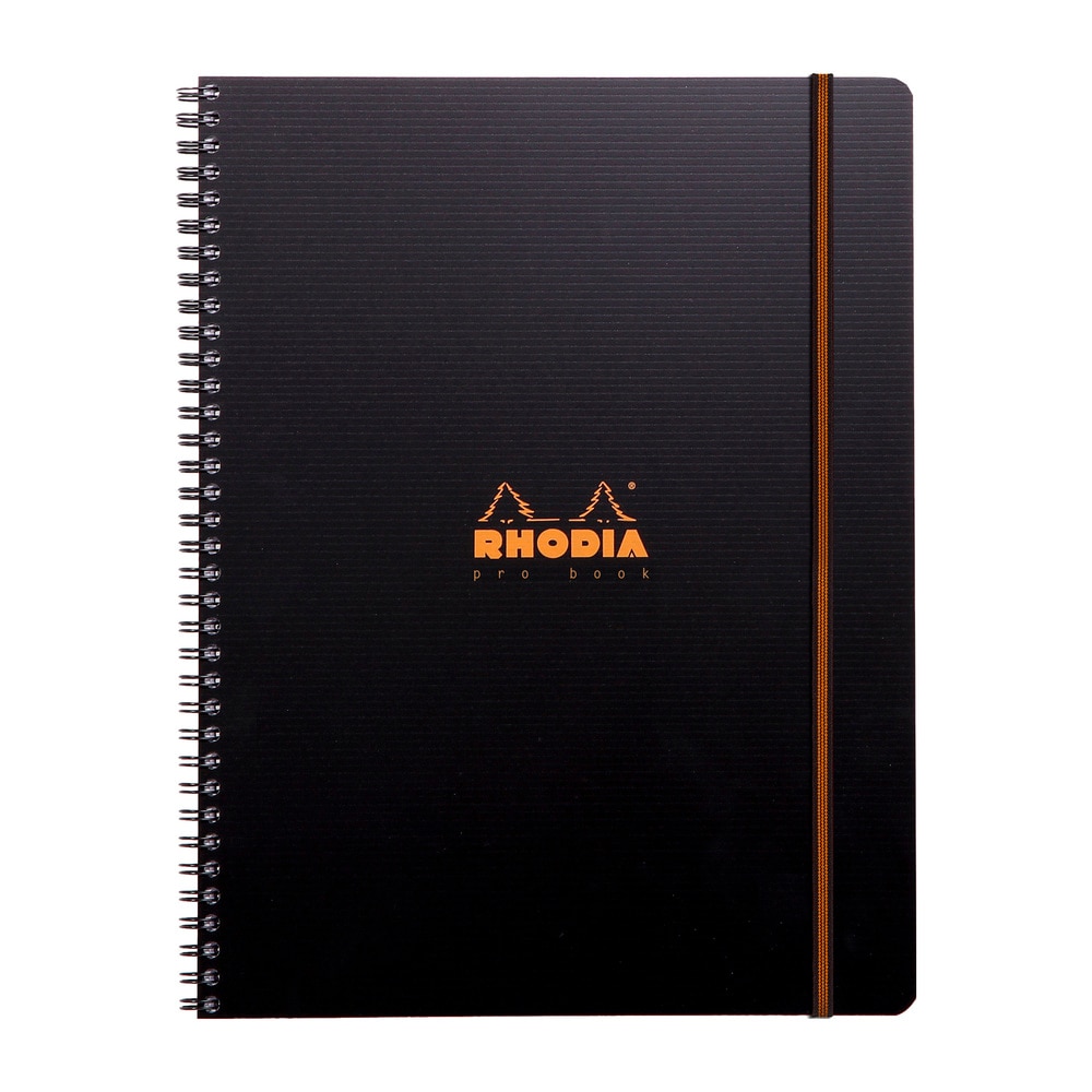 Carnet notite de birou cu spira Clairefontaine Rhodia, PP, 100% Reciclat si Reciclabil, Certificare PEFC, A4+, 160 pagini dictando, 4 perforatii pentru indosariere, 5 separatoare r
