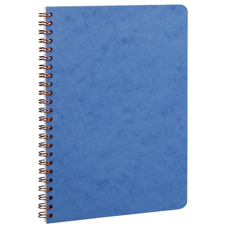 Notebook cu spira A5 Clairefontaine Age Bag, 50 file, Hartie Velvety Vellum 90 g/mp, Certificare PEFC, Coperta carton cu efect piele, 148x210 mm, Dictando, Albastru