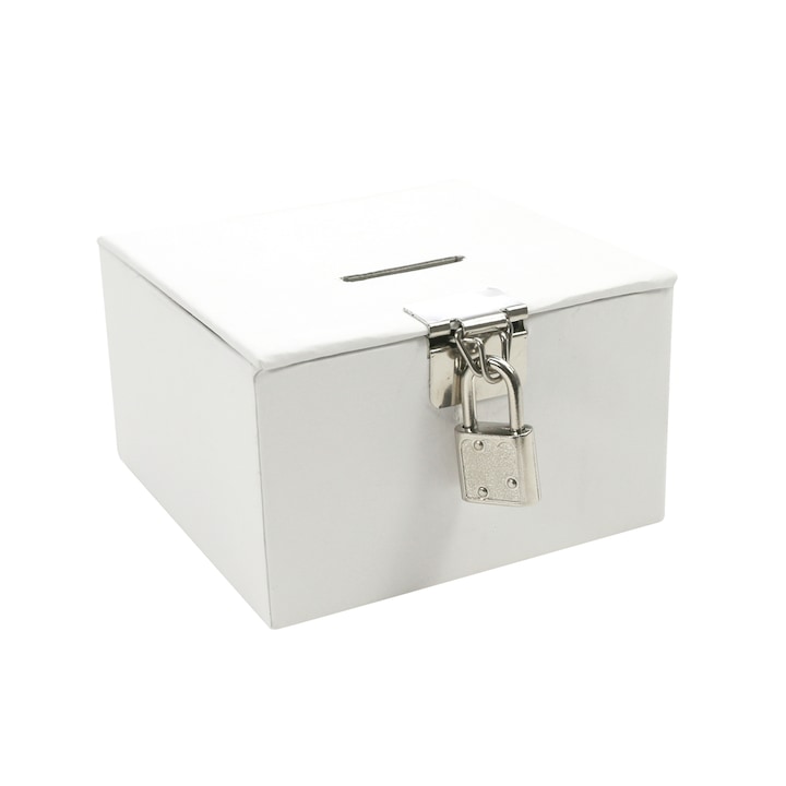 Картонена кутия Clairefontaine Mandarine, За персонализиране, С ключалка, 21x21x21 см, Бял
