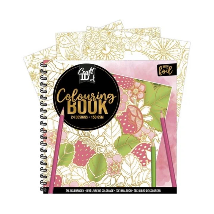 Carte de colorat adulti 20x20 cm, 24 foi, Grafix, Roz