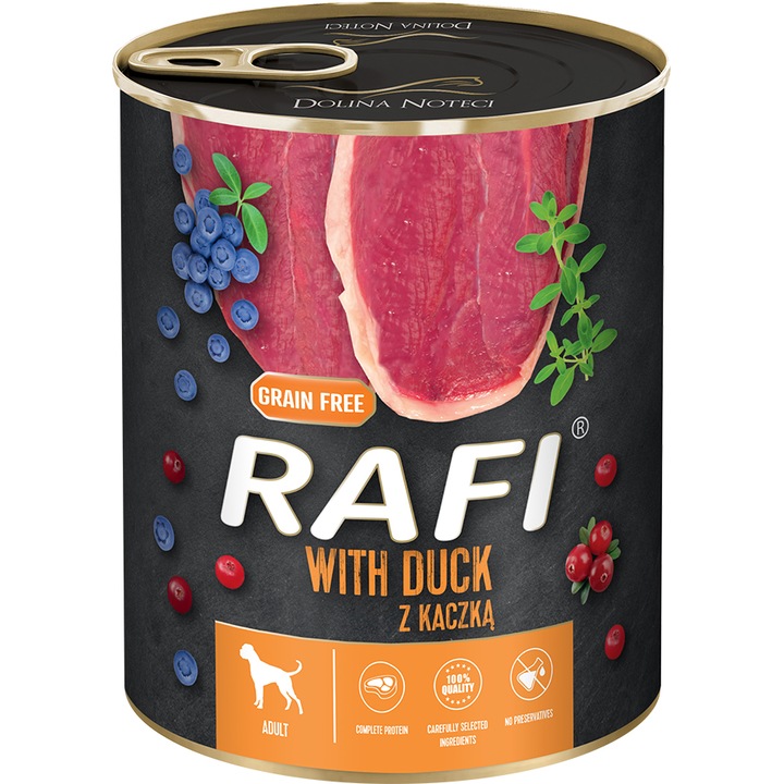 Rafi Kutyapástétom kacsa vörös- és kék áfonyával, Konzerv, 800 g