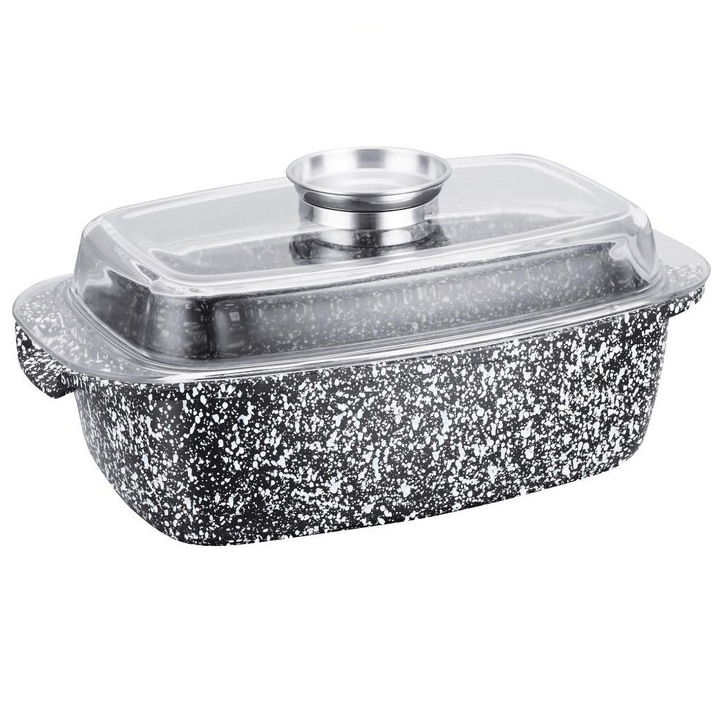 Tava de copt, Klausberg, Inox, Alb/Negru