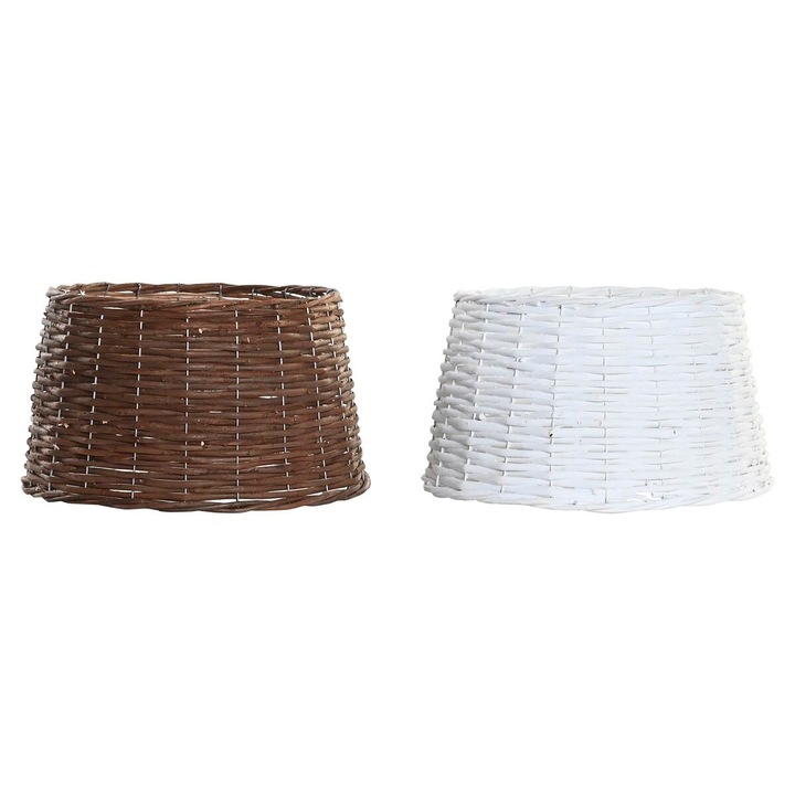 Set 2 Covorase pentru Brad DKD Home Decor, Rachita, 39 cm, Alb/Natural, Modele Asortate