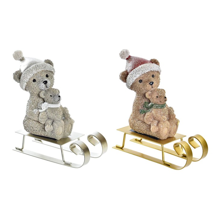 Ornament de Craciun DKD Home Decor Rasina Urs (10 x 4 x 9, 5 cm) (2 Unitati)