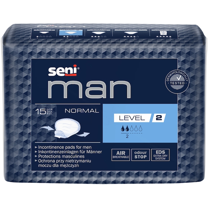 Абсорбиращи урологични подложки за мъже Seni Man Normal, Level 2, 15 броя