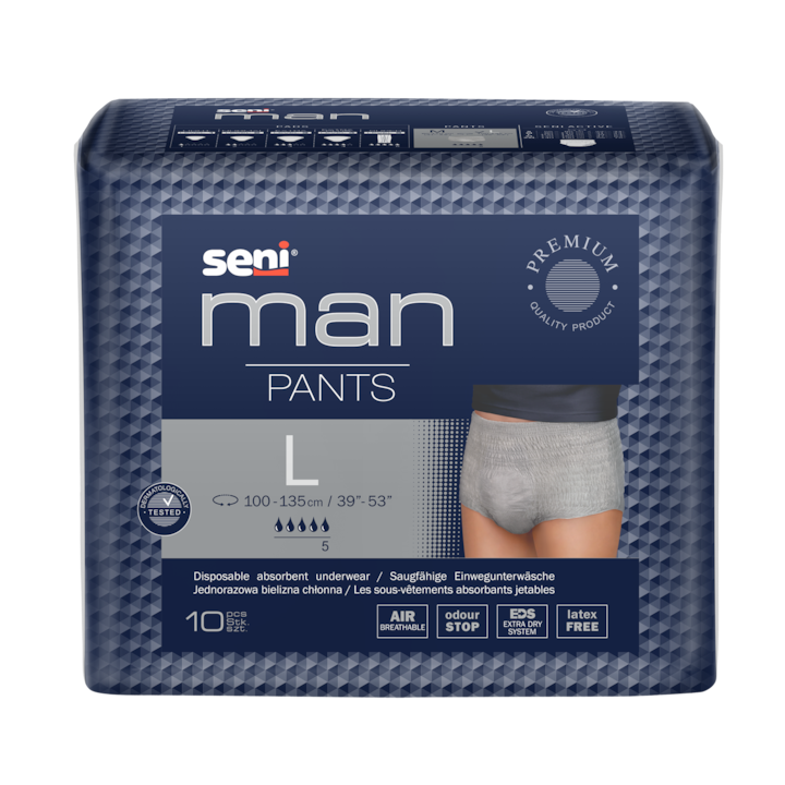Chilot absorbant barbati Seni Man Pants, Large, 10 buc
